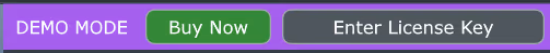 The demo mode banner with Buy Now and Enter License Key buttons